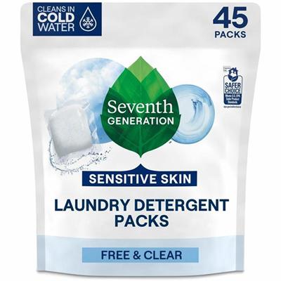 Seventh Generation Laundry Detergent - For Laundry - Free & Clear Scent - Recommended For: Stain Remover - Non-toxic, Hypoallergenic, Non-irritating, Cruelty-free, Bio-based, Unscented, Gluten-free - White/ - 1 Pack