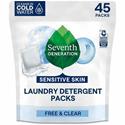 Seventh Generation Laundry Detergent - For Laundry - Free & Clear Scent - Recommended For: Stain Remover - Non-toxic, Hypoallergenic, Non-irritating, Cruelty-free, Bio-based, Unscented, Gluten-free - White/ - 1 Pack