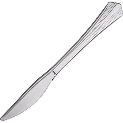Reflections Plastic Knife - Knife - 1 x Knife - Breakroom - Disposable - Silver - 40/Pack - 15 / Carton