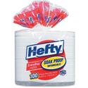 Hefty Everyday 8-7/8" Soak Proof Foam Plates - Disposable - 8.9" Diameter - White - Foam Body - 100/Pack - 6 / Carton