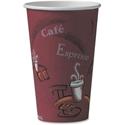 Solo 16 oz Bistro Design Disposable Paper Cups - 16 fl oz - Maroon - Polyethylene - Hot Drink, Coffee, Tea, Cocoa - 50/Pack - 20 / Carton