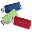 Verbatim 16GB Store 'n' Go USB Flash Drive - 3pk - Red, Green, Blue - 16 GB - USB 2.0 Type A - Blue, Green, Red - Lifetime Warranty - 3 / Pack