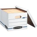 Bankers Box STOR/FILE File Storage Box - External Dimensions: 12.5" Width x 16.3" Depth x 10.5" Height - Media Size Supported: Legal, Letter - Lift-off Closure - Basic Duty - Stackable - Corrugated - White - Recycled - 20 / Carton