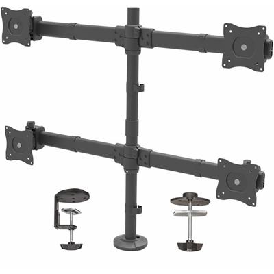 StarTech.com Mounting Arm for Monitor, LCD Display, LED Display - Black - Height Adjustable - 4 Display(s) Supported - 13" to 27" Screen Support - 70.40 lb Load Capacity - 75 x 75, 100 x 100 - Steel - 1 Each