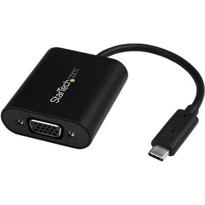 StarTech.com USB-C to VGA Adapter - with Presentation Mode Switch - 1920x1200 - 1 x 24-pin Type C USB Male - 1 x 15-pin HD-15 VGA Female - 1920 x 1200 Supported - Black - 1 Each - TAA Compliant