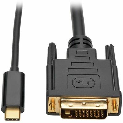Tripp Lite series USB C to DVI Adapter Cable (M/M), 1920 x 1080 (1080p), 6 ft - 6 ft DVI/USB Video Cable for Smartphone, Projector, Ultrabook, Monitor, Notebook, Tablet, TV - First End: 1 x USB 3.1 Type C - Male - Second End: 1 x DVI-D (Dual-Link) Di