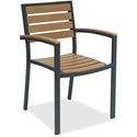 KFI Eveleen Outdoor Seating - Synthetic Polymer Seat Material - Synthetic Polymer Back Material - Aluminum Frame Material - Four-legged Base - Mocha - Polypropylene - 1 Each