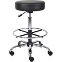 Boss Drafting Stool - Black Seat Color - Vinyl Seat Material - Chrome, Black Frame Color - Chrome Frame Material - 5-star Base - 1 Each