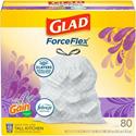 Glad ForceFlex Tall Kitchen Drawstring Trash Bags - Gain Lavender with Febreze Freshness - 13 gal Capacity - 27.36" Length x 24.02" Width x 0.78 mil (20 Micron) Thickness - Drawstring Closure - White - Garbage, Office, Kitchen/ - 1 Box