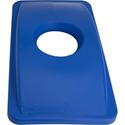 Genuine Joe 23-Gallon Recycling Bin Cutout Lid - Round - Blue - 1 Each