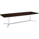 Bush Business Furniture Conference Table - Mocha Cherry Boat Top - Silver Base - 10 ft Table Top Length x 48" Table Top Width - Conferencing - Assembly Required - Metal Base Material - 1 Each