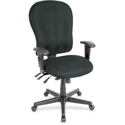 Eurotech 4x4xl High Back Task Chair - Black Seat Color - Vinyl Seat Material - Black Back Color - Vinyl Back Material - High Back - 5-star Base - Dillon Black - Armrest - 1 Each