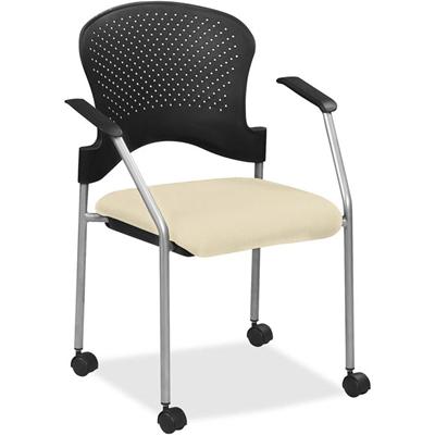Eurotech Breeze Chair with Casters - Buff Seat Color - Vinyl Seat Material - Plastic Back Material - Gray Frame Color - Four-legged Base - Dillon Buff - 1 Each