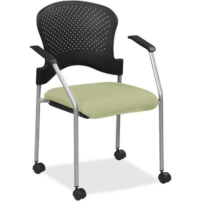Eurotech Breeze Chair with Casters - Sage Seat Color - Vinyl Seat Material - Plastic Back Material - Gray Frame Color - Four-legged Base - Dillon Sage - 1 Each