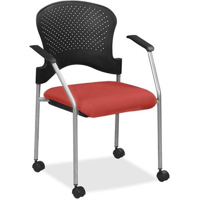 Eurotech Breeze Chair with Casters - Red Rock Seat Color - Canyon Vinyl Seat Material - Plastic Back Material - Gray Frame Color - Four-legged Base - Canyon Red Rock - 1 Each