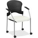 Eurotech Breeze Chair with Casters - Snow Seat Color - Fabric, Vinyl Seat Material - Snow Back Color - Plastic Back Material - Gray Frame Color - Four-legged Base - Dillon Snow - Armrest - 1 Each