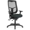Eurotech Executive Chair - Fabric Seat Material - High Back - Dillon Black - Vinyl - 1 Each