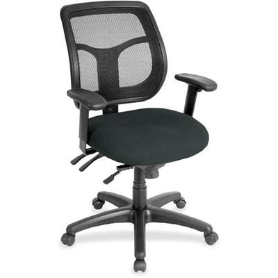 Eurotech Apollo Multi-Function Task Chair - Black Seat Color - Fabric, Vinyl Seat Material - 5-star Base - Dillon Black - Armrest - 1 Each