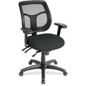 Eurotech Apollo Multi-Function Task Chair - Black Seat Color - Fabric, Vinyl Seat Material - 5-star Base - Dillon Black - Armrest - 1 Each