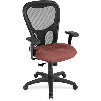 Eurotech Apollo Synchro High Back Chair - Cordovan Seat Color - Fabric, Vinyl Seat Material - High Back - 5-star Base - Dillon Cordovan - 1 Each