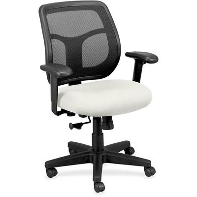 Eurotech Apollo Mid-back Task Chair - Snow Seat Color - Vinyl, Fabric Seat Material - Mid Back - 5-star Base - Dillon Snow - 1 Each