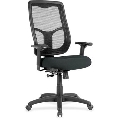 Eurotech Apollo High-back with Ratchet Back - Black Seat Color - Fabric, Vinyl Seat Material - High Back - 5-star Base - Dillon Black - 1 Each