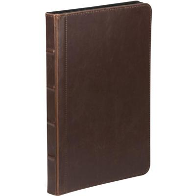 Samsill Letter Pad Folio - 8 1/2" x 11" - Faux Leather, Vinyl - Dark Brown - Zipper Closure, Notepad - 0% Recycled - 1 Each