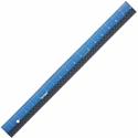 Victor Easy Read 18 Inch Blue Stainless Steel Ruler - 18" Length - 1/4, 1/8, 1/16 Graduations - Imperial, Metric Measuring System - Stainless Steel - Blue - 1 Each