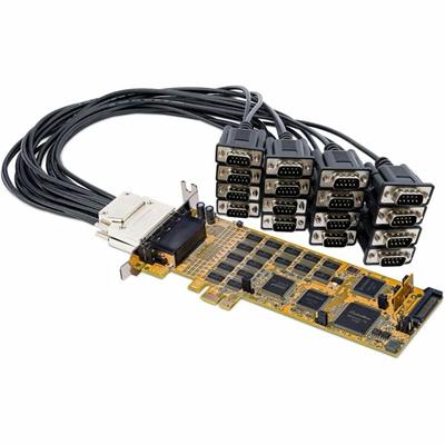 StarTech.com 16-Port Low-Profile Serial Card - RS232 - PCI Express - PCI Express x1 - 16 x DB-9 RS-232 - Serial - Plug-in Card - TAA Compliant