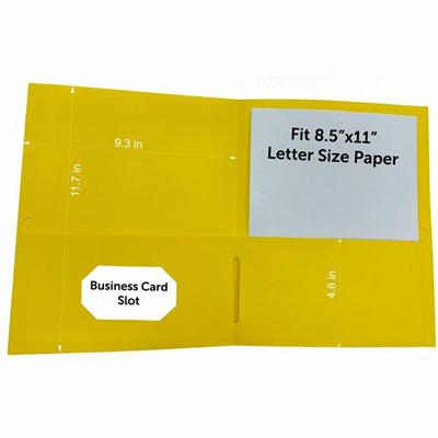 Business Source Letter Portfolio - 8 1/2" x 11" - 125 Sheets Capacity - Inside Front & Back Pocket(s) - Yellow - Card Holder - 1 Box