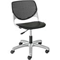 KFI Kool Task Chair with Perforated Back - Black Seat Color - Polypropylene Seat Material - Black Back Color - Polypropylene Back Material - Powder Coated Silver Frame Color - Steel Frame Material - 5-star Base - 1 Each