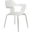 KFI Julep Poly Chair-Red - Chrome Frame Color - Tubular Steel Frame Material - Four-legged Base - White - Fiberglass Reinforced Polypropylene - 1 Each