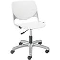 KFI Kool Task Chair with Perforated Back - White Seat Color - Polypropylene Seat Material - White Back Color - Polypropylene Back Material - Powder Coated Silver Frame Color - Steel Frame Material - 5-star Base - 1 Each