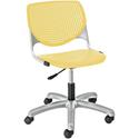 KFI Kool Task Chair with Perforated Back - Yellow Seat Color - Polypropylene Seat Material - Yellow Back Color - Polypropylene Back Material - Powder Coated Silver Frame Color - Steel Frame Material - 5-star Base - 1 Each