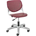 KFI Kool Task Chair with Perforated Back - Burgundy Seat Color - Polypropylene Seat Material - Burgundy Back Color - Polypropylene Back Material - Powder Coated Silver Frame Color - Steel Frame Material - 5-star Base - 1 Each