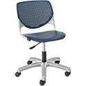 KFI Kool Task Chair with Perforated Back - Navy Seat Color - Polypropylene Seat Material - Navy Back Color - Polypropylene Back Material - Powder Coated Silver Frame Color - Steel Frame Material - 5-star Base - 1 Each