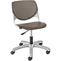 KFI Kool Task Chair with Perforated Back - Brownstone Seat Color - Polypropylene Seat Material - Brownstone Back Color - Polypropylene Back Material - Powder Coated Silver Frame Color - Steel Frame Material - 5-star Base - 1 Each