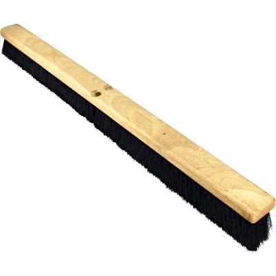 Genuine Joe Hardwood Block Broomhead - 2.75" Tampico Fiber Bristle - 36" Overall Length - Brown, Black - 1 Each