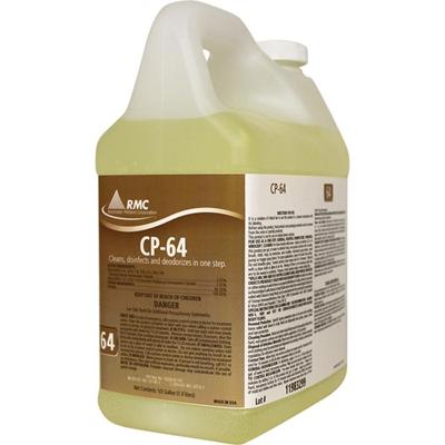 RMC CP-64 Cleaner - For Toilet - Concentrate - 64 fl oz (2 quart) - Fresh Lemon Scent - Disinfectant - Yellow - 4 / Carton