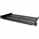 StarTech.com Vented 1U Rack Shelf - 10 in. Deep - For Server, A/V Equipment, LAN Switch, Patch Panel - 1U Rack Height - Rack-mountable - Black - Steel - 44.20 lb Maximum Weight Capacity - TAA Compliant