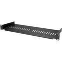 StarTech.com Vented 1U Rack Shelf - 7 in. Deep - For Server, A/V Equipment, LAN Switch, Patch Panel - 1U Rack Height - Rack-mountable - Black - Steel, SPCC - 44.20 lb Static/Stationary Weight Capacity - TAA Compliant