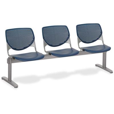 KFI KOOL 3 Seat Beam - Polypropylene Seat Material - Polypropylene Back Material - Powder Coated Silver Frame Color - Steel Frame Material - Navy - 1 Each