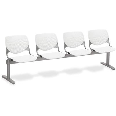 KFI KOOL 4 Seat Beam - Polypropylene Seat Material - Polypropylene Back Material - Powder Coated Silver Frame Color - Steel Frame Material - White - 1 Each