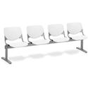 KFI KOOL 4 Seat Beam - Polypropylene Seat Material - Polypropylene Back Material - Powder Coated Silver Frame Color - Steel Frame Material - White - 1 Each