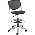 KFI Armless-Casters - Polypropylene Seat Material - Polypropylene Back Material - Powder Coated Silver Frame Color - Steel Frame Material - 5-star Base - Black - 1 Each