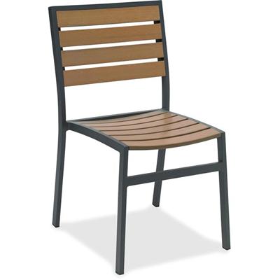 KFI Eveleen Outdoor Chair - Mocha Seat Color - Synthetic Polymer Seat Material - Mocha Back Color - Synthetic Polymer Back Material - Aluminum Frame Material - 1 Each