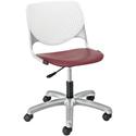 KFI Kool Collection 2300 Task Chair with Casters - Burgundy Seat Color - Polypropylene Seat Material - White Back Color - Polypropylene Back Material - Powder Coated Silver Frame Color - Steel Frame Material - 5-star Base - 1 Each