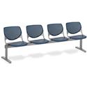 KFI KOOL 4 Seat Beam - Polypropylene Seat Material - Polypropylene Back Material - Powder Coated Silver Frame Color - Steel Frame Material - Navy - 1 Each