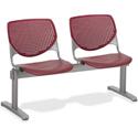 KFI KOOL 2 Seat Beam - Polypropylene Seat Material - Polypropylene Back Material - Powder Coated Silver Frame Color - Steel Frame Material - Burgundy - 1 Each