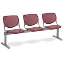 KFI KOOL 3 Seat Beam - Polypropylene Seat Material - Polypropylene Back Material - Powder Coated Silver Frame Color - Steel Frame Material - Burgundy - 1 Each